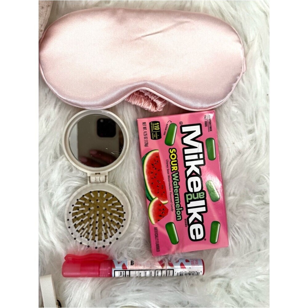 Pink Travel Comfort Essentials Bundle, Neck Pillow Sleep Mask Water Bottle - Picture 4 of 8